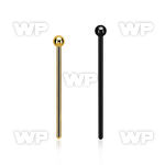 snybt20 pvd plated steel bend it nose stud w 2mm ball top