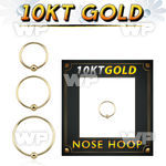 solid 10k gold endless nose hoop w ball