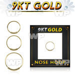 solid 9k gold endless nose hoop, 22g (0.6mm)