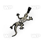 spdk9 black plated stainless steel lizard design pendant