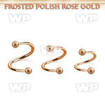 spettfo3 rose gold plated steel spiral w 3mm frosted steel balls