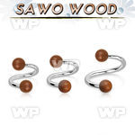 spsw5 organic spiral w 316l steel post w 2 5mm sawo wood balls