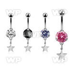 steel casting belly banana w 8mm cz w dangling star