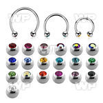 steel circular barbell 0.8mm w tiny 2.5mm jewel balls