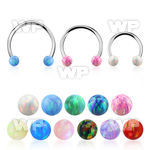steel circular barbell 18g w two 3mm synthetic opal balls
