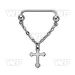 suddl3 steel industrial surface barbell chain dangling cross