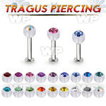 tlbajb4s 316l steel tragus labret 16g w a 4mm bio flex jewel ball