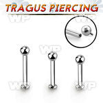 tlbbin3 316l steel internally threaded tragus labret 3mm ball