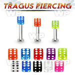 tlbvdi4s 316l steel tragus labret 16g w a 4mm acrylic uv dice 