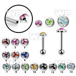 trgfrd steel tragus barbell w multi crystal tri star top