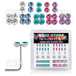 u34fje 925 silver nose pins colored crystals