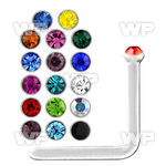 u376e clear acrylic l shaped nose stud 0 8mm 1mm round crystal nose piercing