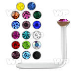 u376k clear acrylic l shaped nose stud 0 8mm 1 5mm round cryst nose piercing