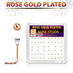 u3fa34e box w silver 925 l shaped nose studs real rose gold plate nose piercing