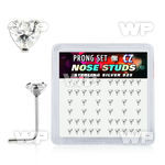 u3g4x6 box w silver 925 l shaped nose studs 3mm heart shaped cle nose piercing