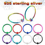 u3pl4b color plated silver 925 nose ring ball an outer diame nose piercing