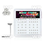 u3ra6 box w silver 925 l shaped nose studs 1mm triple round cle nose piercing