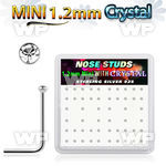 u3s6f box w 52 pcs of silver nose studs w  1.2mm clear crystals