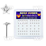 u437a4f6 box w silver 925 nose bone 3mm plain silver star shaped nose piercing