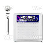 u43qe4f box w silver 925 nose bone 1mm plain silver ball shaped nose piercing