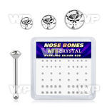 u44fj6 box w silver 925 nose bone 1 3 1 5 1 8mm round clea nose piercing