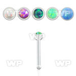 u475e clear acrylic nose bone w a 2mm round top w a 1 5mm synth nose piercing