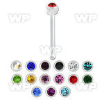 u47z clear acrylic nose bone 0 8mm 2mm round crystal top nose piercing