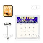 u4d43ey6 box w silver 925 nose bone round extra flat clear 2 5mm nose piercing