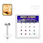 u4d43eyj box w silver 925 nose bone round extra flat 2 5mm crysta nose piercing