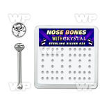 u4e06f box w silver 925 nose bone 2mm clear round crystal tops nose piercing