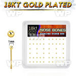 u4fet4e box w silver 925 nose bone real 18k gold plating 1mm nose piercing