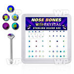 u4j74j box w silver 925 nose bone ab color crystals in sizes nose piercing