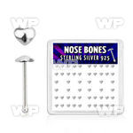 u4jfzai box w silver 925 nose bone real 18 gold plating 2mm nose piercing