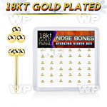 u4r3qzyi 18kt finish silver nose pins triple balls 36pcs