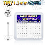 u4y6f box w silver 925 nose bone tiny 1 25mm clear crystal top nose piercing