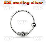 uael silver 925 nose ring balinese wire design 3mm fixed nose piercing