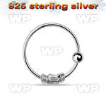 uaes silver 925 nose ring balinese wire design an outer nose piercing