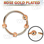 uakla3 real rose gold plated silver 925 nose ring triple twist nose piercing