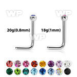 ub64 implant grade steel nose pin 2mm round crystal