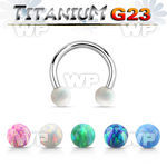 ucbeop4 titanium g23 circular barbell w 4mm synthetic opal balls