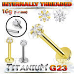 ulbin57 titanium g23 labret 16g star cz prong set internal