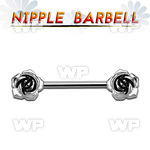 um3xe surgical steel nipple barbell 1 6mm small roses length nipple piercing