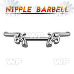 um3xep surgical steel nipple barbell 1 6mm pistols nipple piercing