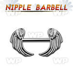 um3xes surgical steel nipple barbell 1 6mm rhodium plated wings nipple piercing