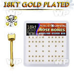 um4i6 box of real 18k gold plated silver 925 nose bone 1 8mm nose piercing