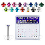 um4j3 box w silver 925 nose bone 1 4mm round prong set crystal nose piercing