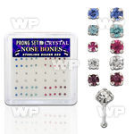 um4jj box w silver 925 nose bone 1 5mm 2mm round prong set nose piercing