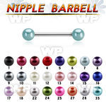 ummas steel nipple straight bar pearl balls 5mm