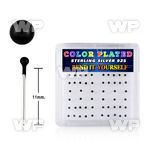 un244f box w silver 925 un bent nose stud 1 5mm black plated bal belly piercing