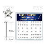 un3rf6 box w silver 925 un bent nose stud 2 5mm star shaped clea belly piercing